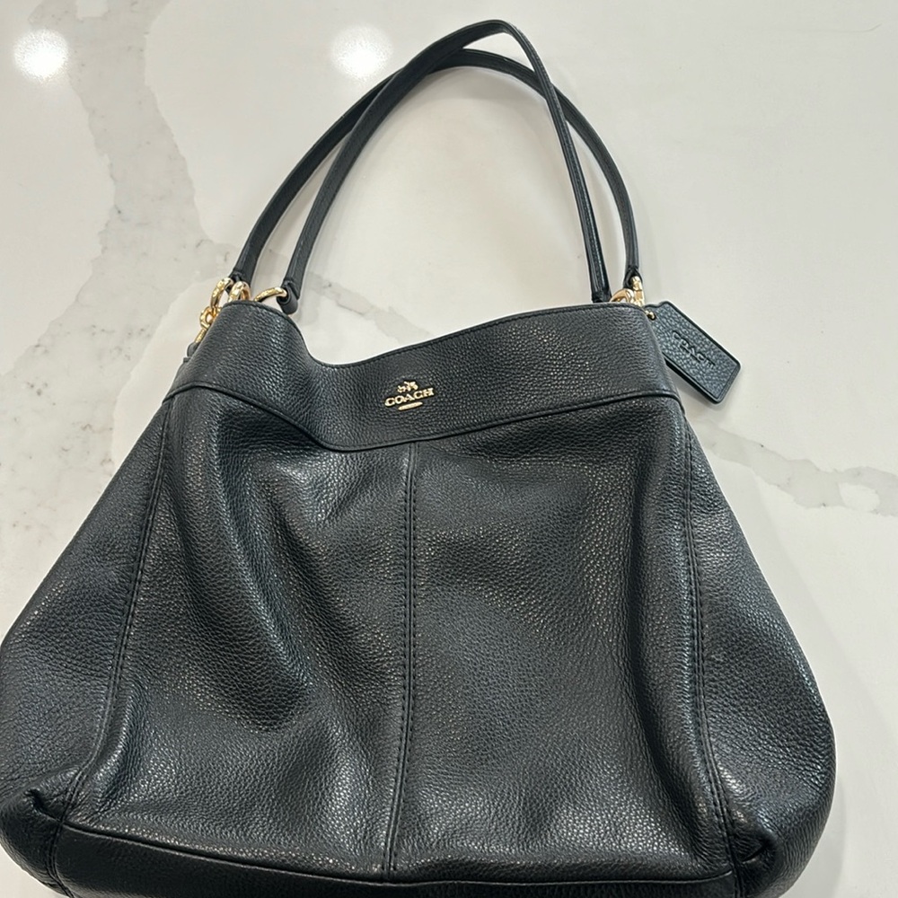 Coach leather pebble handbag